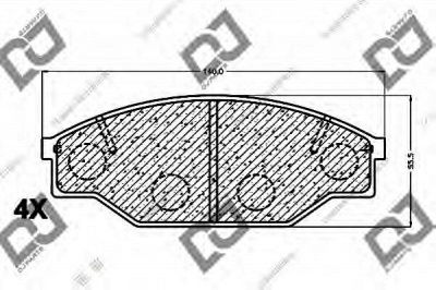 DJ PARTS bp1002 -  Комплект тормозных колодок, дисковый тормоз